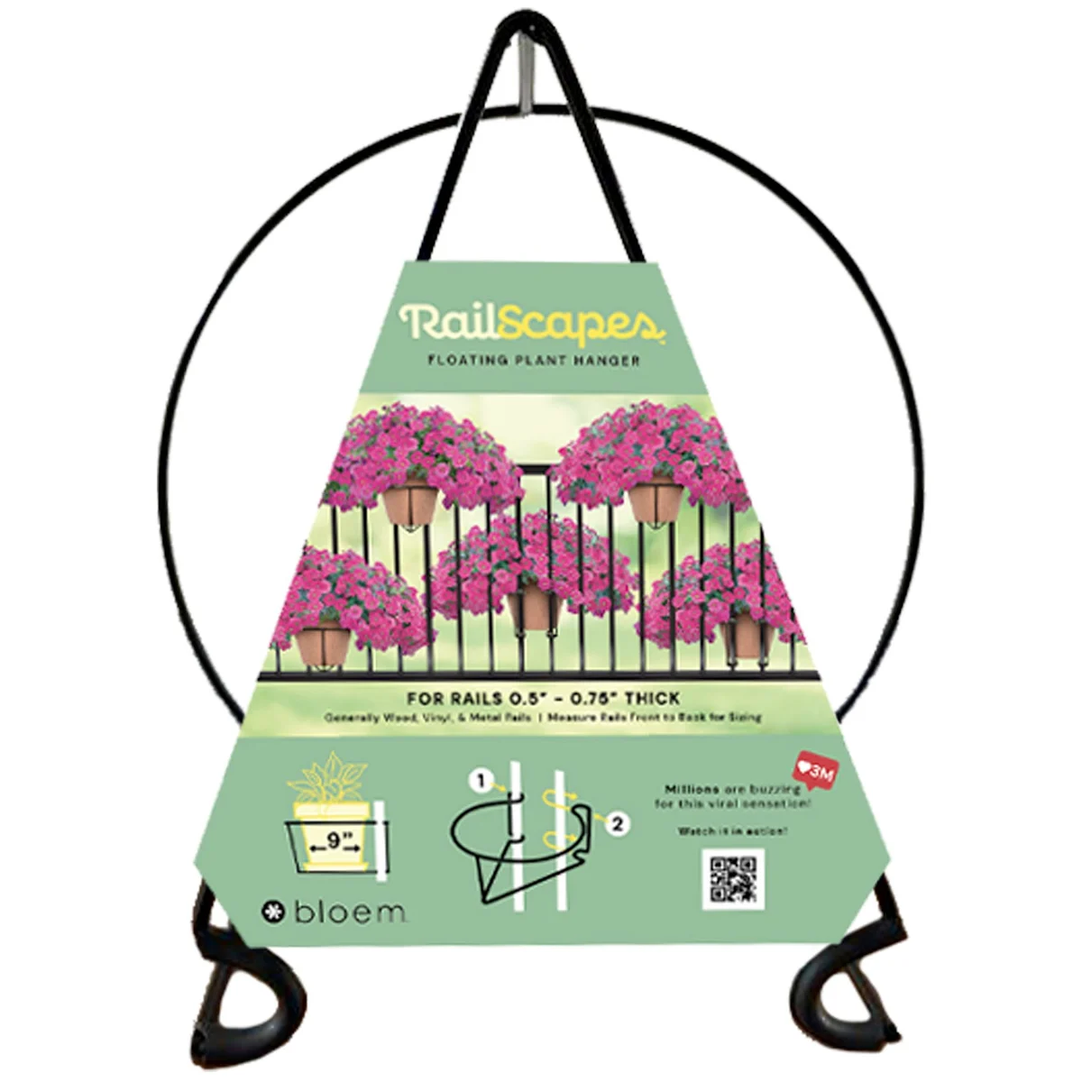 Bloem RailScape Narrow Floating Clip Plant Hanger