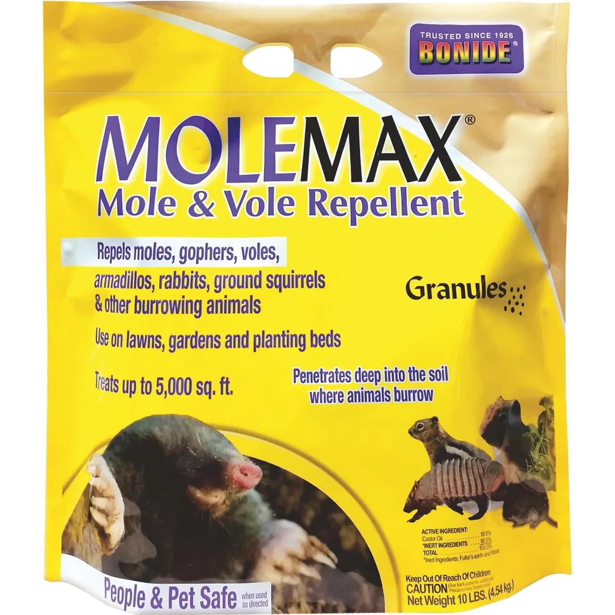 Bonide 10 lbs Mole Max Eaches Repellent Granules - Image 2