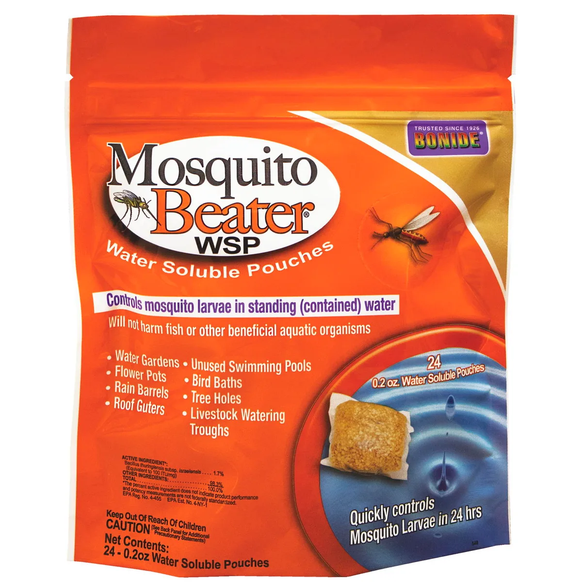 Bonide.2oz Water Soluble Pouches Mosquito Beater Plunks (24-.2oz Pouches Per Card) - Image 2