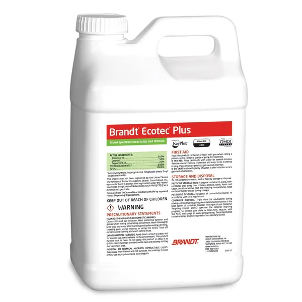 Brandt Ecotec Plus 2.5gl OMRI ( rosemary, peppermint oils ) VIA AIR/WATER — Case of 2