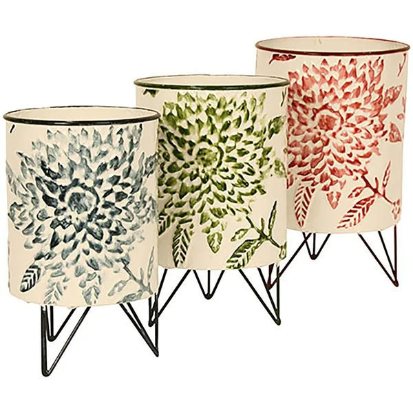 Braun Stamped Floral Planters