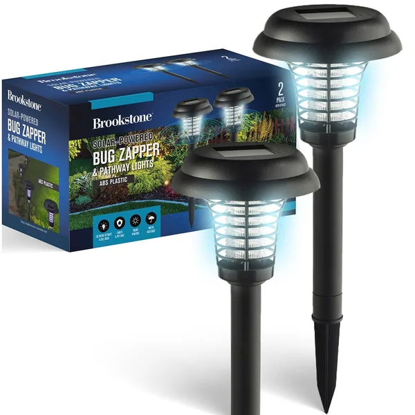 Brookstone 2pk Solar Powered ABS Bug Zapper