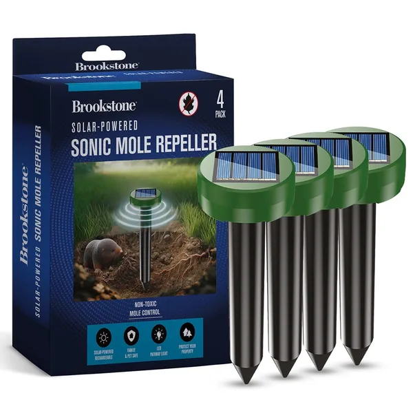 Brookstone 4pk Solar Powered Sonic Mole Repeller