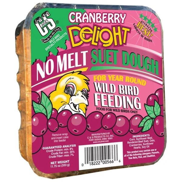 C&S 11.75oz Cranberry Delight No Melt Suet Dough