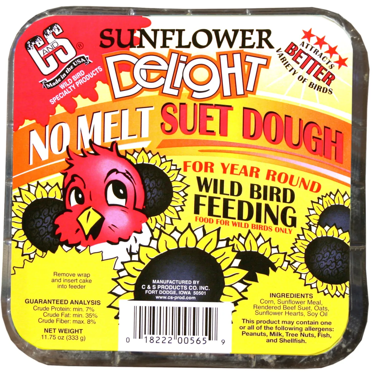 C&S 11.75oz Sunflower Delight No Melt Suet Dough - Image 2