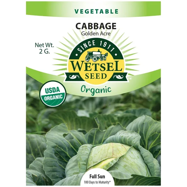 Cabbage, Organic Golden Acre 2 Grams