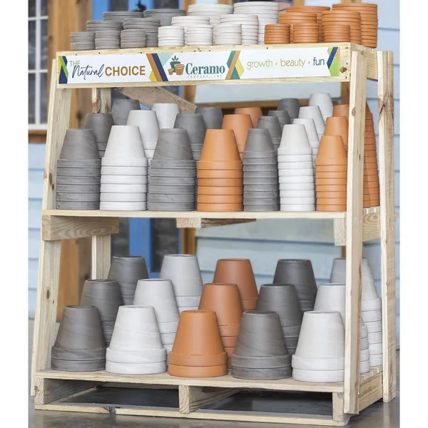 Ceramo 684pc Mixed Clay Standard Pots & Saucers Display