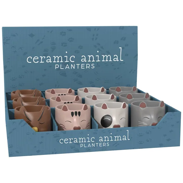 CHG 12pc Animal Planter Tray Assorted Colors (Case of 12)