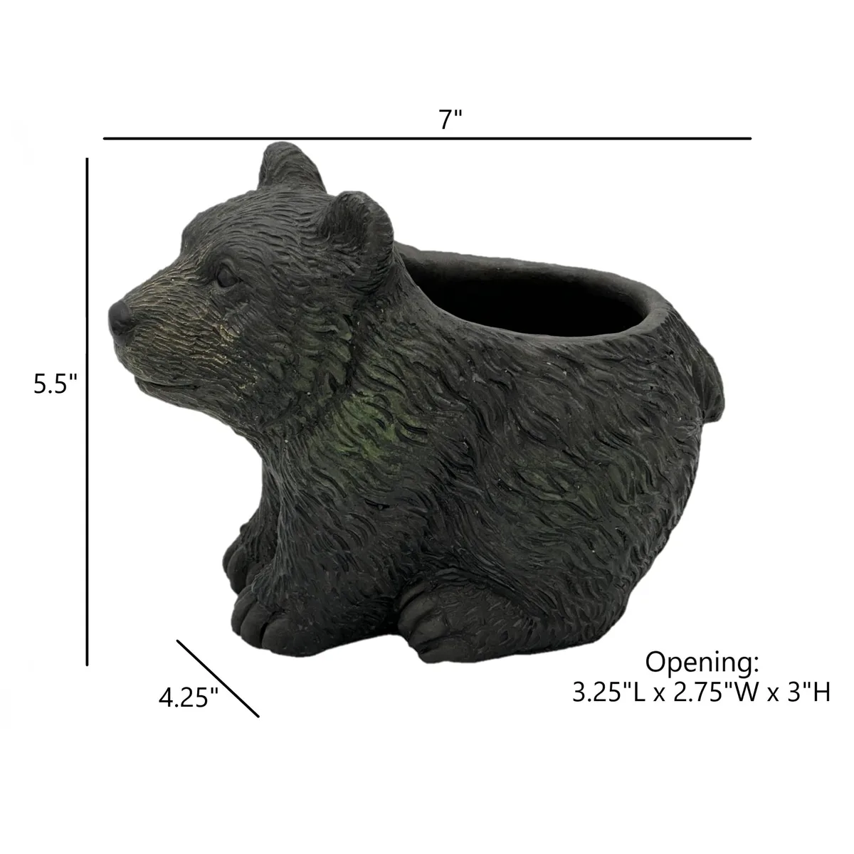 CHG Cement Bear Planter Dark Brown - 1 Planter - Image 2