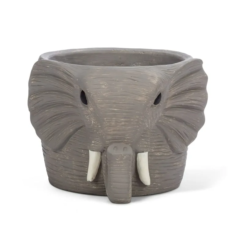 CHG Cement Elephant Planter Grey - 1 Planter - Image 2