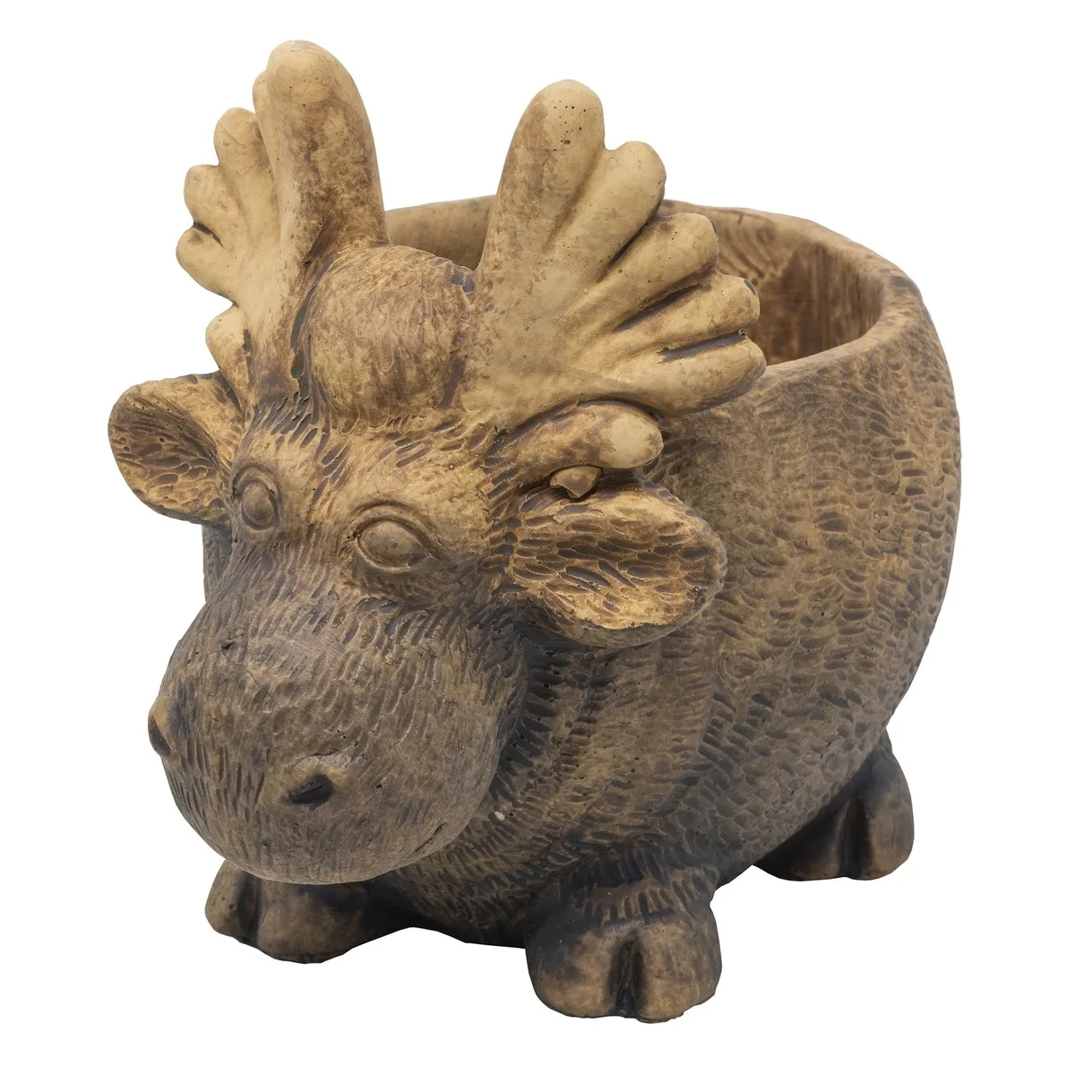 CHG Cement Moose Planter Light Brown - 1 Planter - Image 2