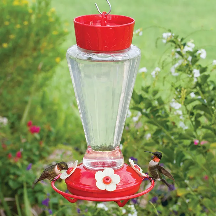 Classic 28oz Royal Glass Hummingbird Feeder 4 Ports - Image 2