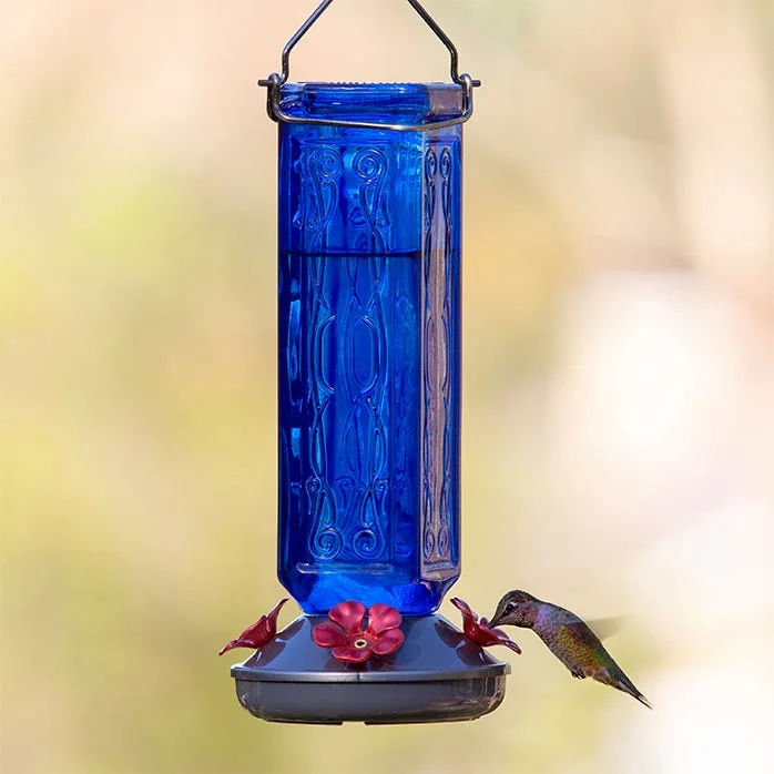 Classic 8oz Impatiens Glass Hummingbird Feeder 4 Ports - Image 2