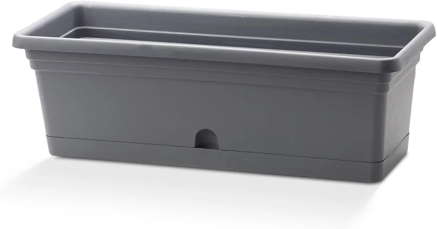 Crescent 16"x8" Emma Rectangle Planter Charcoal - Image 2