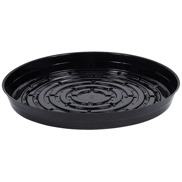 Curtis Wagner Plastics CWP 12" Black Heavy Gauge Vinyl Plant Saucer