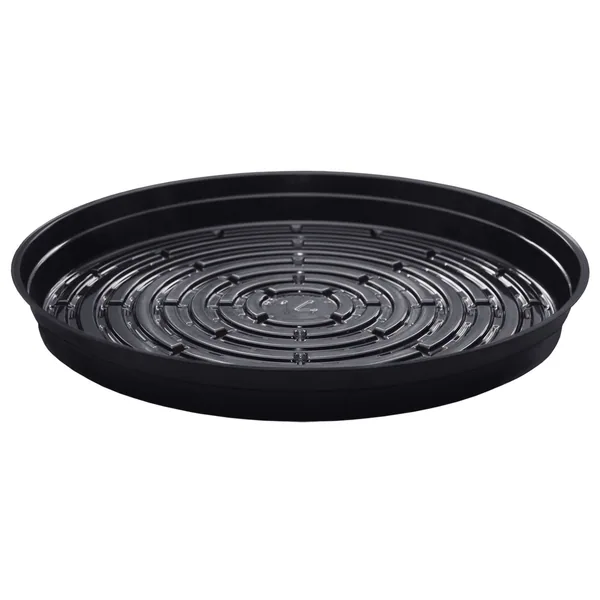 Curtis Wagner Plastics CWP 14" Black Heavy Gauge Vinyl Plant Saucer