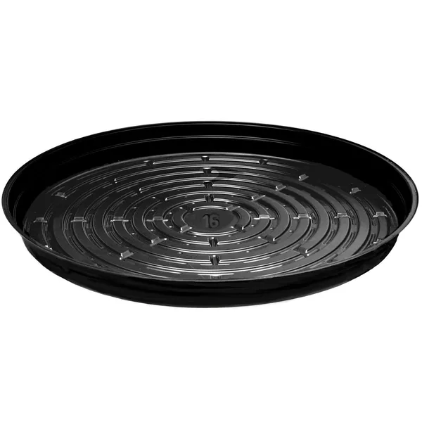 Curtis Wagner Plastics CWP 16" Black Heavy Gauge Vinyl Plant Saucer