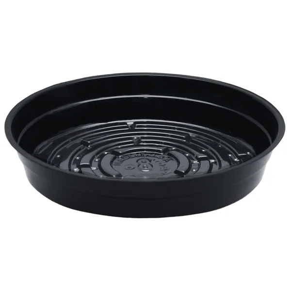 Curtis Wagner Plastics CWP 8" Black Heavy Gauge Vinyl Plant Saucer