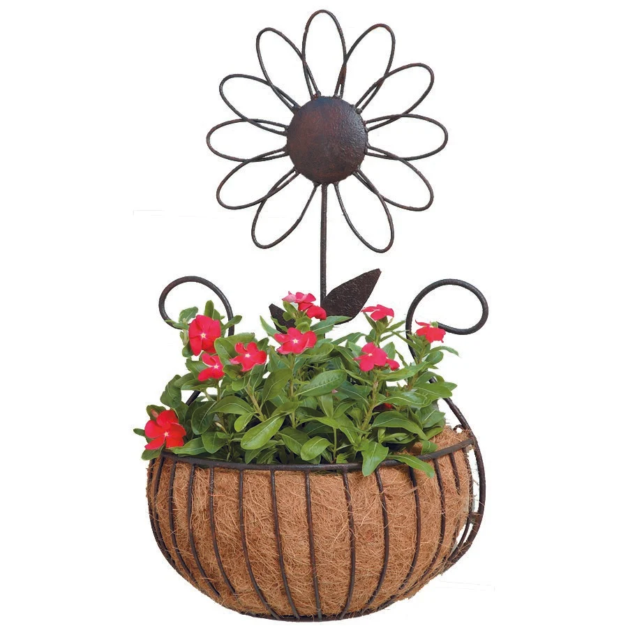 Deer Park Ironworks Daisy Wall Basket with Coco Liner