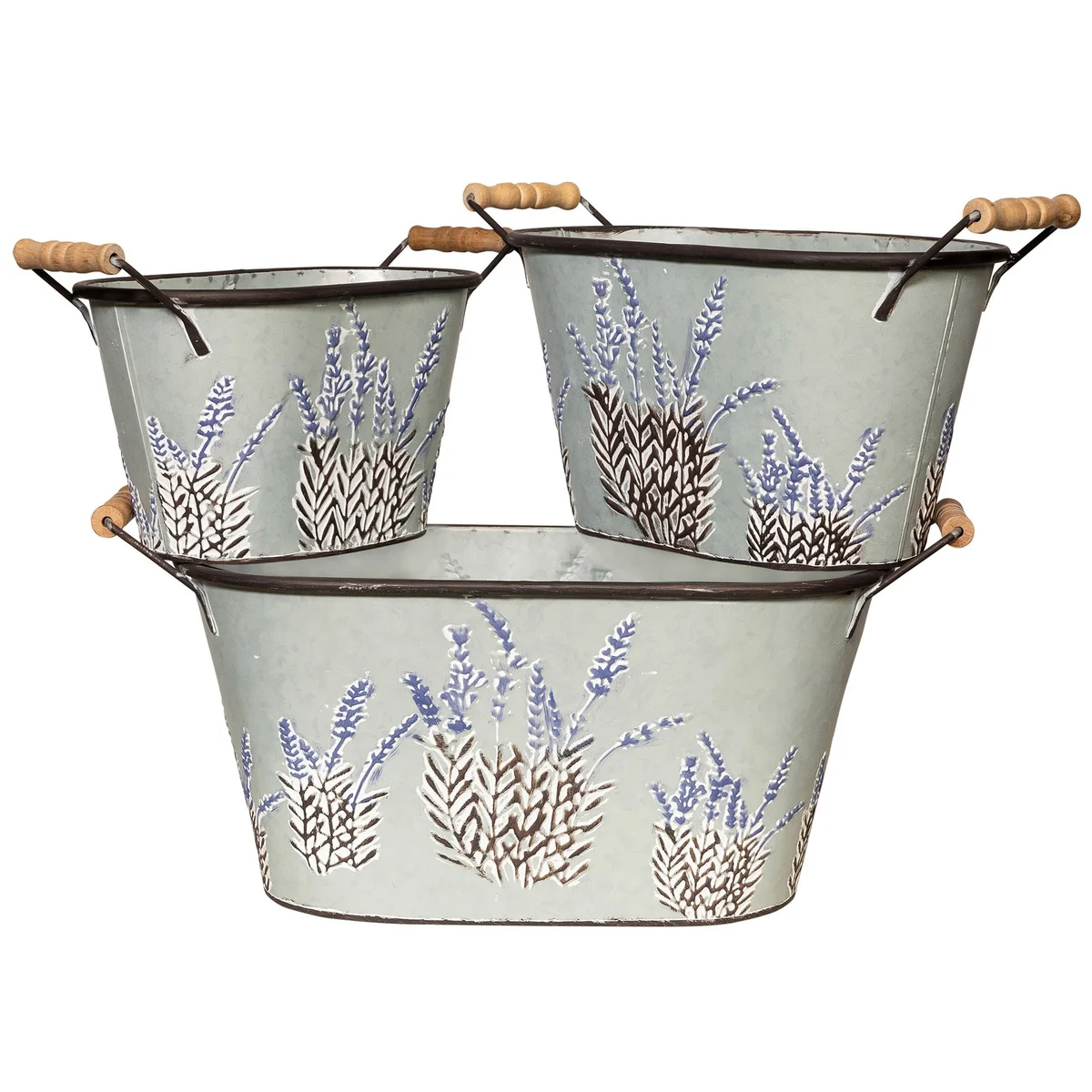 Deer Park Ironworks Oval Lavender Planter Set