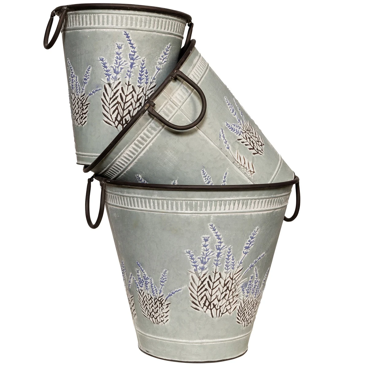 Deer Park Ironworks Round Lavender Planter Set