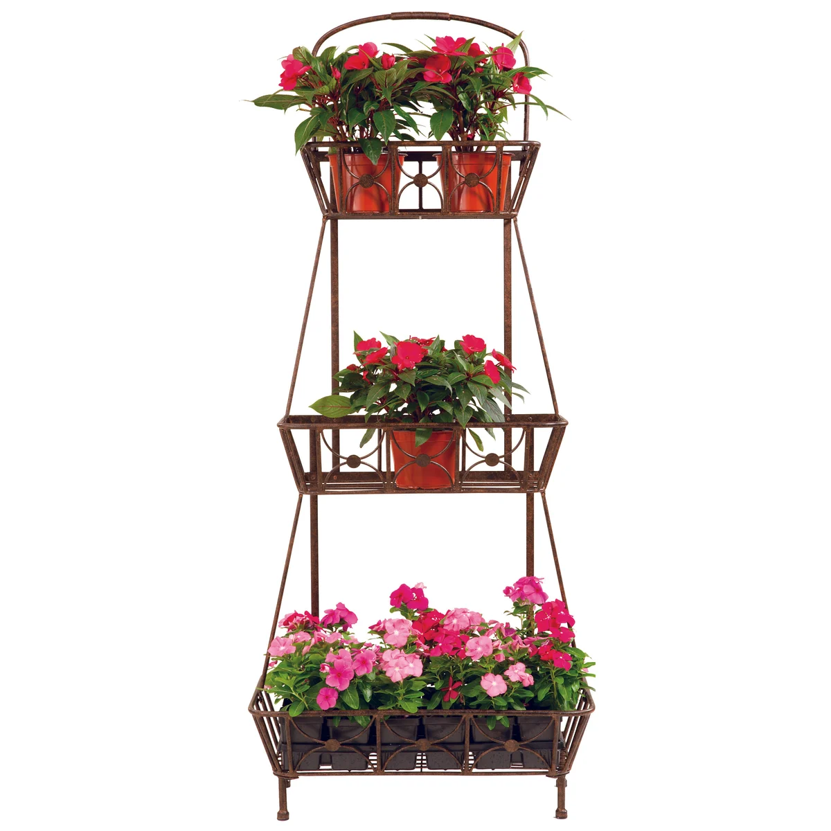 Deer Park Ironworks Three Basket Floor Planter