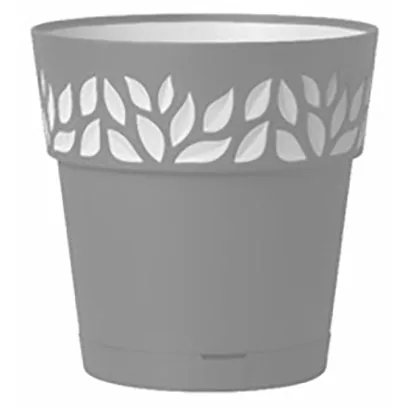 Deroma 11.8" Leaf Pot Premium Plastic Grey