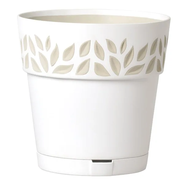 Deroma 11.8" Leaf Pot Premium Plastic White