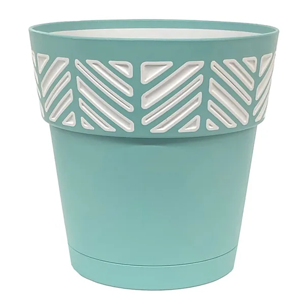 Deroma 11.8" Mosaic Pot Premium Plastic Aqua