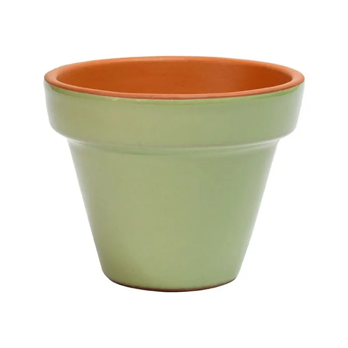 Deroma 5.51" Glazed Cylinder Flower Pot Sage - Image 2
