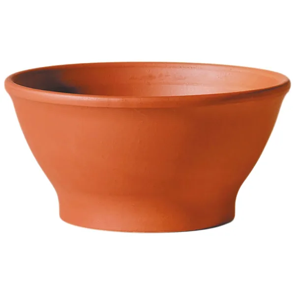 Deroma 9.1" Smooth Terra Cotta Clay Bowl