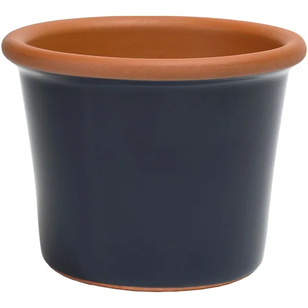 Deroma 9.25" Glazed Cylinder Flower Pot Navy