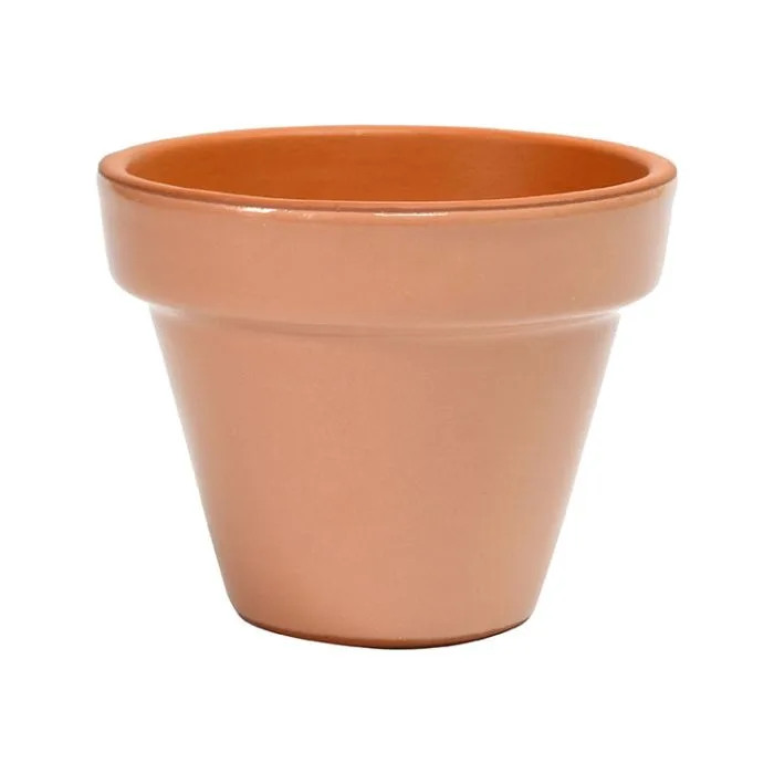 Deroma 9.25" Glazed Cylinder Flower Pot Rose - Image 2