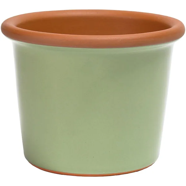 Deroma 9.25" Glazed Cylinder Flower Pot Sage