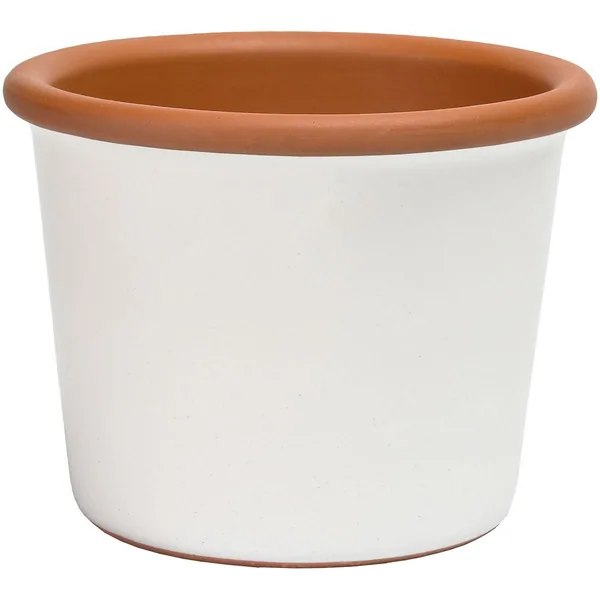 Deroma 9.25" Glazed Cylinder Flower Pot White