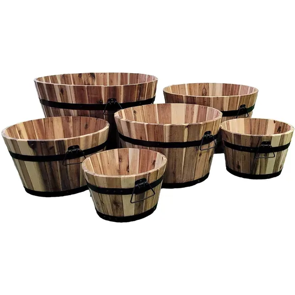 Devault 10" x 6" Small Whiskey Barrel Dark Oil Stain - Image 2