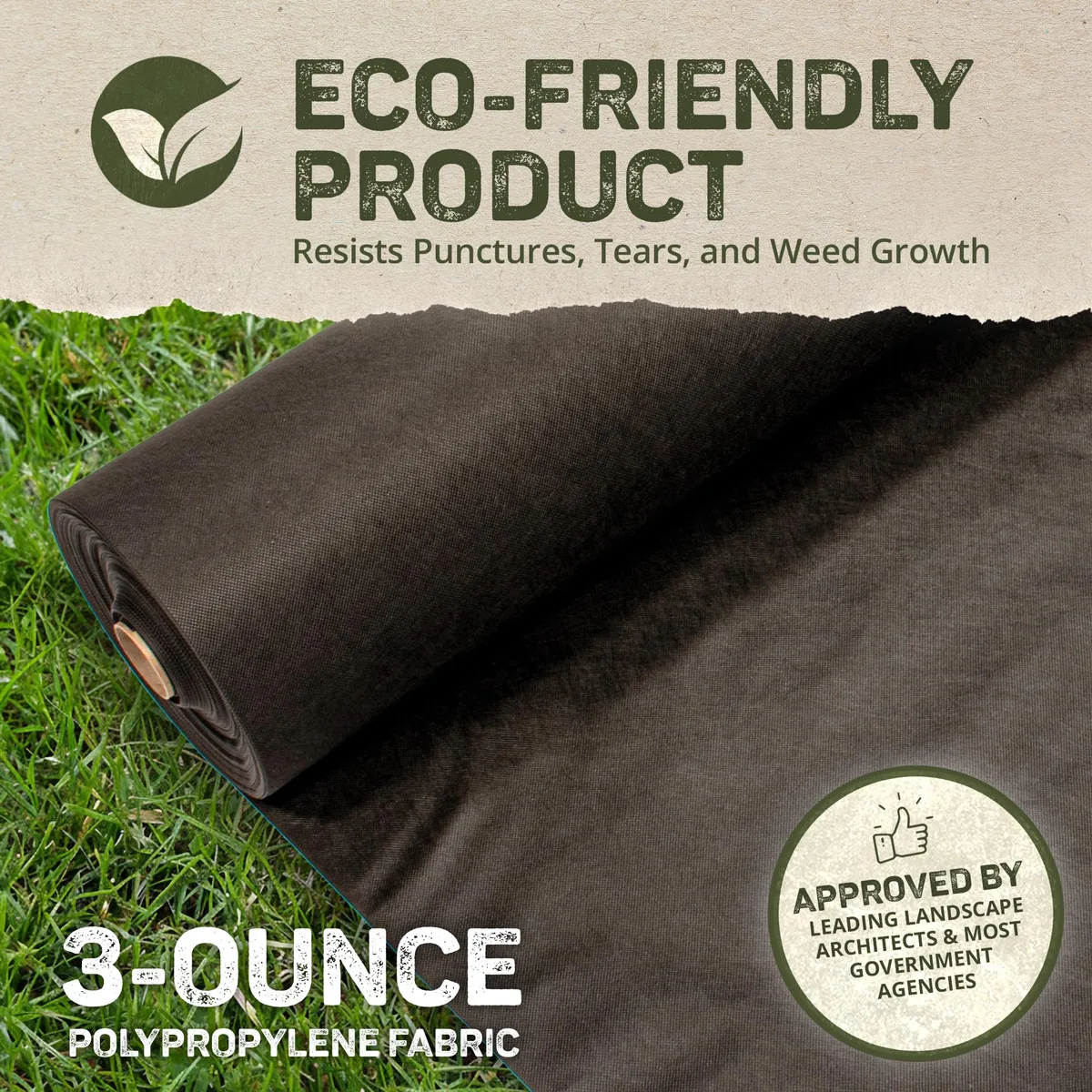 Dewitt Pro 3 oz Black Weed Barrier 4'x300' Roll - Image 2