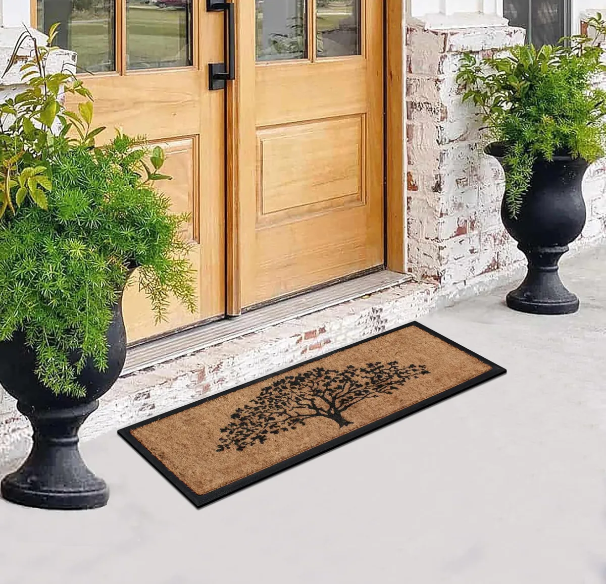 DHTG 18"x48" Deluxe Design Scroll Mansion Rubber Backed Coir Outdoor Doormat - Image 2