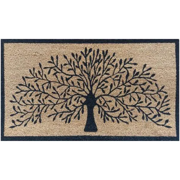 DHTG 20"x30" Beautiful Tree Rubber Backed Coir Outdoor Doormat