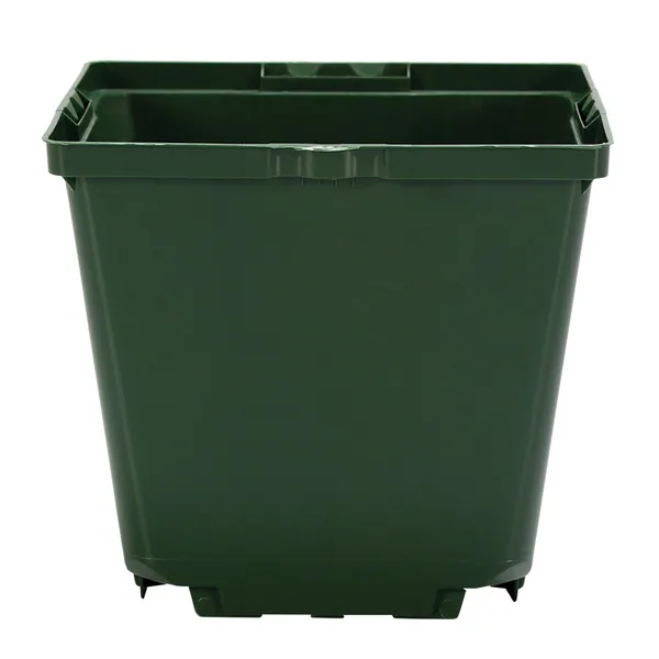 DLN 04.50 SQUARE QUICK LOCK POT WITH WAVE LOCK TAG SLOT GREEN, 4.25in OD x 3.835in H, 1.6 Pint,.752 Liter (Case of 660)