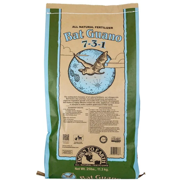 Down to Earth 25 lbs Bat Guano 7-3-1 OMRI