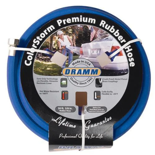 Dramm 5/8"x50' Premium Colorstorm Rubber Hose Blue - Image 2