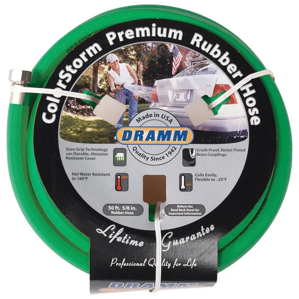 Dramm 5/8"x50' Premium Colorstorm Rubber Hose Green