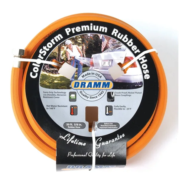 Dramm 5/8"x50' Premium Colorstorm Rubber Hose Orange