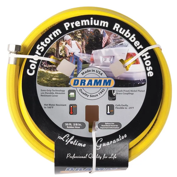 Dramm 5/8"x50' Premium Colorstorm Rubber Hose Yellow