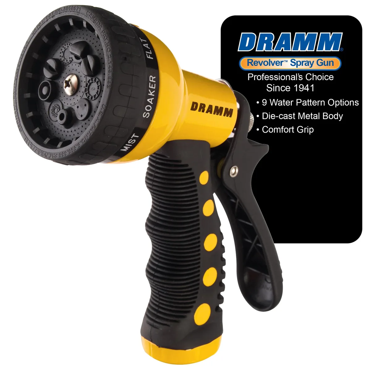 Dramm 9 Pattern Revolver Nozzle Yellow - Image 2