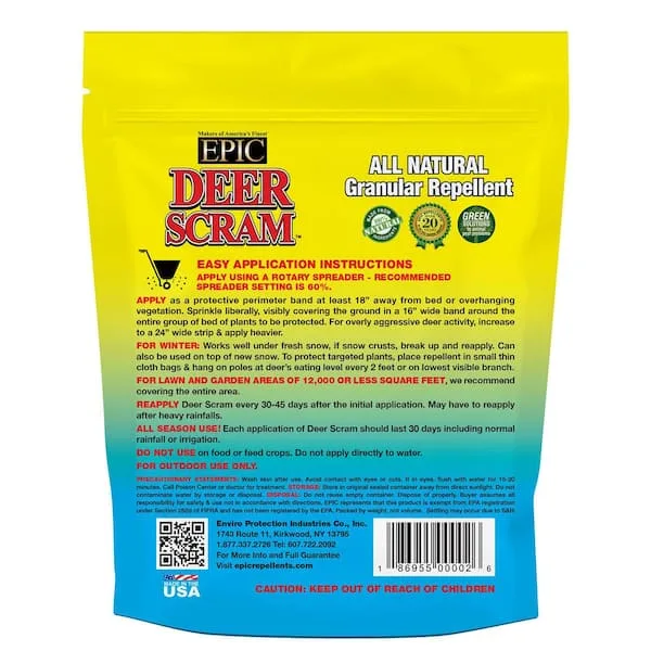 EPIC 2 lbs Deer Scram Repellent Granules Resealable Bag - Image 2