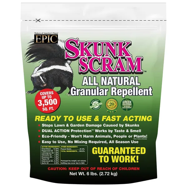 EPIC 6 lbs Skunk Scram Repellent Granules Resealable Bag