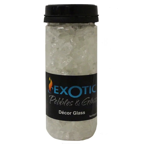 Exotic Pebbles 1.48 lbs Jar Ice Clear Glass