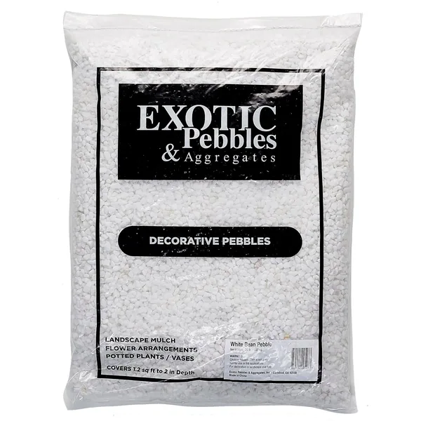 Exotic Pebbles 20 lbs Polish White Gravel Size